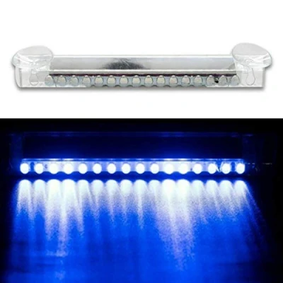 Image of SUNWAN 16 LED Solar Car Emergency Strobe Warning Light Blue Hazard Flashing Lamp Bar For