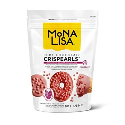 Image of Mona Lisa Crispearls by Callebaut (Ruby Chocolate Cereal Balls, 800g Bag)