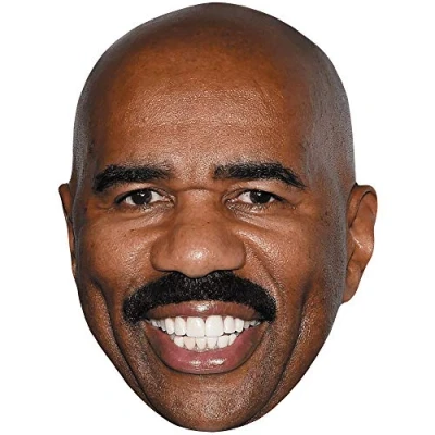 Image of Steve Harvey (Smile) Celebrity Mask, Flat Card Face, Fancy Dress Mask