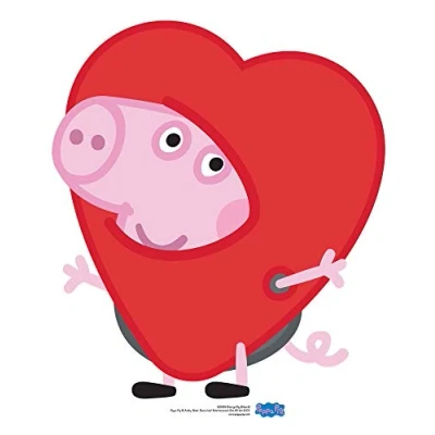 Image of STAR CUTOUTS SC1539 George Pig Heart Lifesize Cardboard Cutouts/Standee/Stand Up Talking Point, Fun for Events and Parties, Solid, Multicolour, Regular