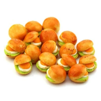 Image of MyTinyWorld 5 x Dolls House Miniature Egg Salad Filled White Bread Rolls