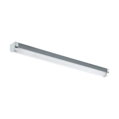 Image of Eglo LED Bathroom Wall Light Tragacete 1, Vanity Mirror lamp with Switch, Over Cabinet Lighting Made of Plastic and Metal in Silver, White Chrome, Neutral White, IP44, 24 inches