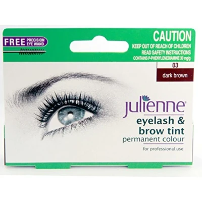 Image of Julienne Eyelash and Eyebrow Permanent Dark Brown 03 Colour Tint 15ml