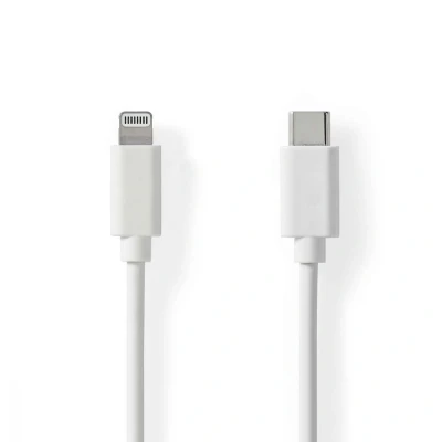 Image of MFI Lightning Cable 8 Pin to USB C™ Male 1m White