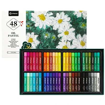 Image of Artecho Oil Pastels Set of 48 Colors, Soft for Art Painting, Drawing, Blending, Crayons Supplies Artists, Beginners, Students, Teachers
