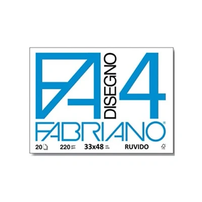 Image of Fabriano F4 05000797 Drawing Album, Size 33 x 48 cm, Rough Sheets, Weight 200 g/m2, 20 Sheets