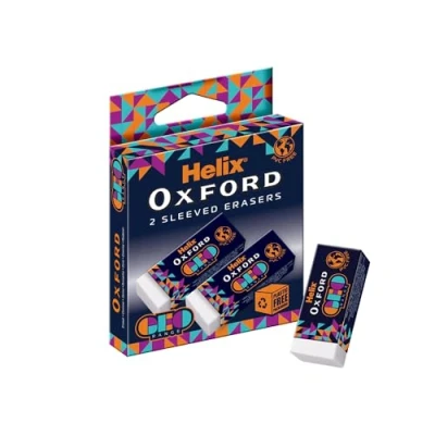 Image of Helix Oxford Geo Twin Pack of Erasers Orange (102702)