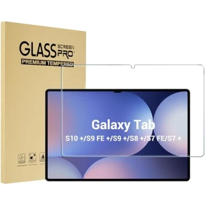 Image of ProCase 1 Pack Screen Protector for Galaxy Tab S10 Plus 2024/Tab S9 FE Plus/S9 Plus/S8 Plus/S7 FE/S7 12.4 inch 2023, Tempered Glass HD Clear Film Guard Tablet SM X820/X610/X810/X800/T730/T970