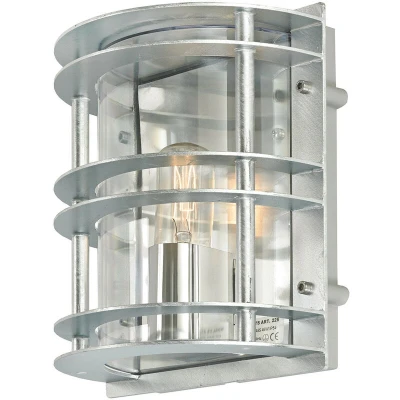 Image of Stockholm 1 Light Outdoor Flush Wall Galvanised IP55, E27