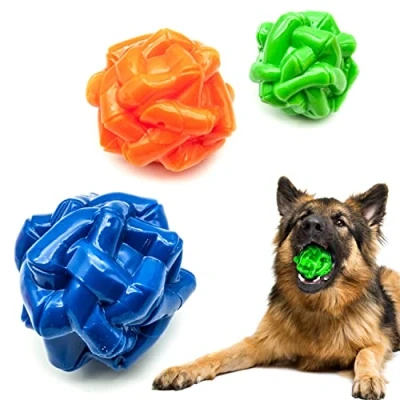 Image of Petopedia 6 X 10cm Dog Balls LARGE Solid CORE Rubber Ball Virtually Tough Toys Indestructible Interactive for Boredom Strong dogs (Assorted (Pack of 6))