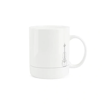 Image of Purely Home Violin Mug Musical Instrument Line Drawn Bone China White Coffee Tea Present Gift