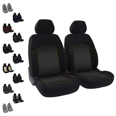 Image of DBS 1012033 Universal Non Slip Washable Car Seat Covers for Front and Rear Orange