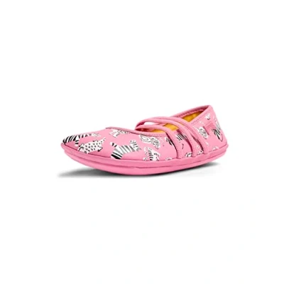 Image of Camper Right Ankle strap ballet pumps for kids, Size: 2, Rosa Leather