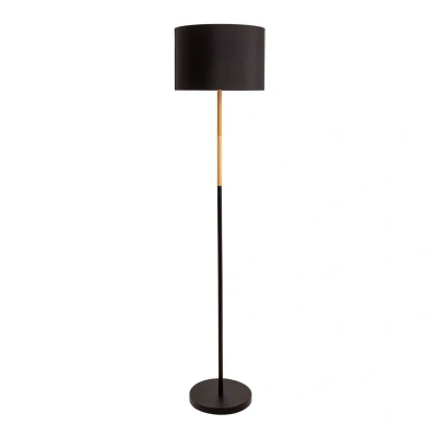 Image of Tessile Floor Lamp with Shade Black 1xE27
