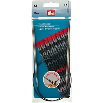 Image of Prym Circular Knitting Needle, Brass, Silver, 4.5 mm