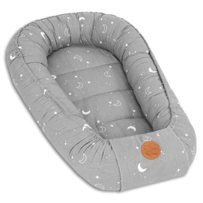 Image of Babynest Cocoon Newborn 90 x 50 cm Cuddle nest for Newborns Handmade Cuddly Baby Bed Made of Cotton Moons