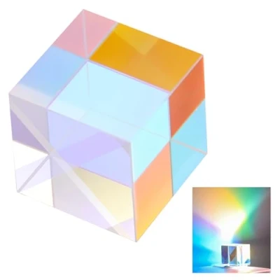 Image of Neewer 25mm K9 Crystal Photography Prism Cube, Color HD Optical Glass RGB Dispersion Prism, Props, for Home Decoration, Physics Teaching, Light Spectrum Education, CY005