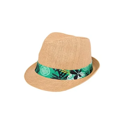 Image of FOCO Official Celtic FC Men&#039;s Football Trilby Straw Sun Hat Beige