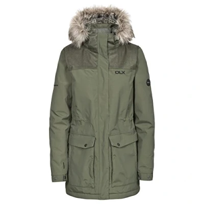 Image of Trespass Women&#039;s Garner Waterproof DLX Rain Jacket with Detachable Hood , Green (Moss), XXS (Manufacturer Size: XXS)