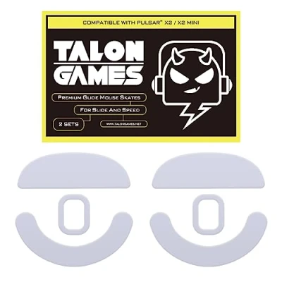 Image of 2Sets of TALONGAMES Rounded Curved Edges Mouse Feet Skates Compatible with Pulsar X2 / Mini Gaming Replacement, 0.8mm, Pure PTFE Material Super Smooth Glide Pads