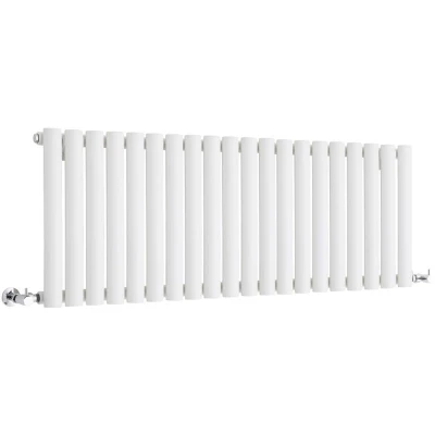Image of Milano Aruba White Horizontal Single Oval Panel Radiator 400mm x 1180mm