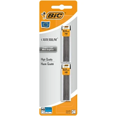 Image of Bic Graphite Leads 0.5 mm HB, 2 Blister Packs of 12