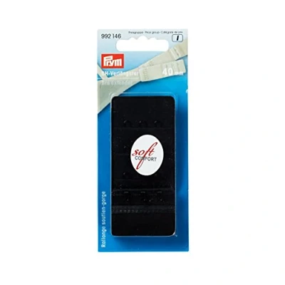 Image of Prym Bra Extender Hooks, 86 Polyamide/14 Percent Elastane, Black, 9.3 x 5.7 2.1 cm