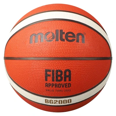 Image of Molten BG2000 Premium Rubber Basketball, FIBA Approved, Indoor/Outdoor Play, Orange/Ivory, Size 6, For Boys age 12, 13, 14 and Girls &amp; Adult