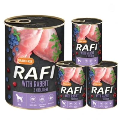 Image of Complete Wet Dog Food: Meat &amp; Natural Ingredients, Grain Free, Immune Boosting Superfoods in Every Flavor! Healthy Tasty Nutrition for All Breeds! (Rabbit, 4x400g)