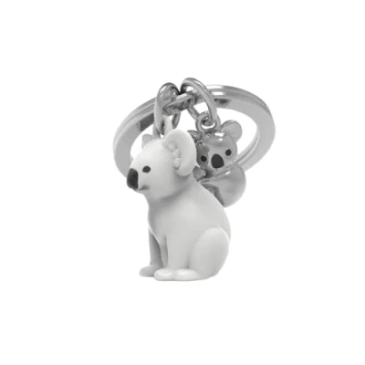 Image of Metalmorphose MTM278 01 Koala and Baby Keyring, Gris et Chrome, One Size, Casual