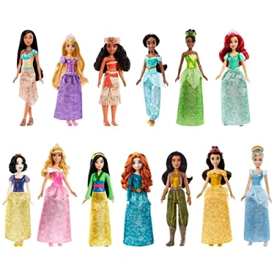 Image of Mattel Disney Princess Toys, 13 Fashion Dolls with Sparkling Clothing and Accessories, Inspired by Movies, Gifts for Kids, HPG74