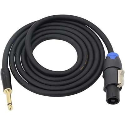 Image of XMSJSIY Speakon to 1/4&quot; Mono Speaker Cable, 6.35mm TS Plug Male Wire 14 Gauge Audio Amplifier Connection Cord for DJ/PA with Twist Lock 2M (Speakon Male)