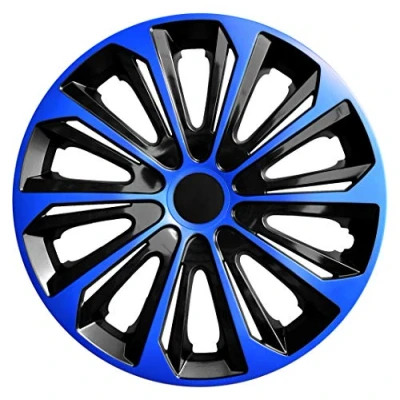 Image of NRM Strong Duocolour Universal Wheel Trims! SET of 4 Caps! (Black &amp; Blue, 14&quot;)