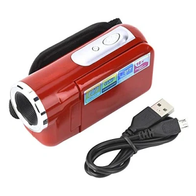 Image of Elprico 16X HD Photography Digital Camcorder, Small Size DV Portable TFT LCD Display Durable Birthday Gift Outdoor Use For Cycling Running(red)