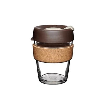 Image of KeepCup Reusable Coffee Cup Brew Tempered Glass and Natural Cork, M 12oz/340ml Almond