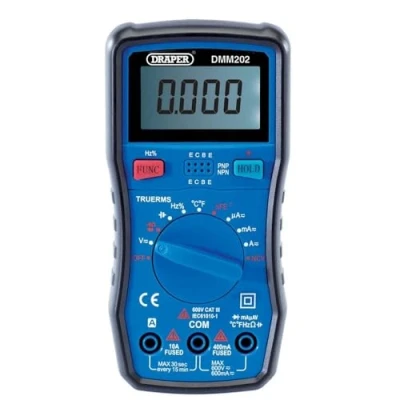 Image of Draper Auto Ranging Digital Multimeter, 1 x Test Leads, Temp Probe