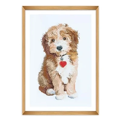 Image of Trimits Large Cross Stitch Kits Counted Embroidery Needlework for Adults Beginners Kids, Christmas Gifts Wall Art, (Frame Not Included) 14 Count, Dog