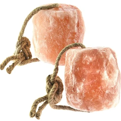 Image of Natural Himalayan 2 3Kg Salt Lick/Natural Minerals Block With Rope for Horses, Deer, Goats, Elk, Rabbits Livestock &amp; All Animals Pink Mineral (2 Pack)