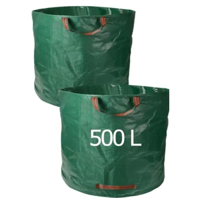 Image of Efforias 2 X Garden waste Bags 500L, Heavy Duty Bags, Reusable Sacks with Handles, Ideal for Collecting Waste, Plant grass and Leaves