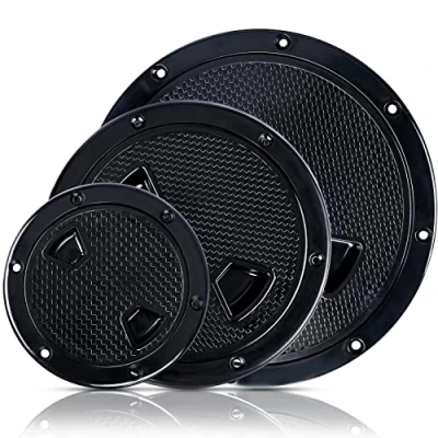 Image of Smartmarine 6 inch Boat Hatch Cover Black Round Non Slip Inspection w/Detachable 4&quot; 6&quot; 8&quot; (6&quot;)