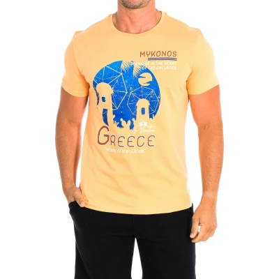 Image of La Martina Mens Short Sleeve T Shirt TMR326 JS354 Orange Cotton Size Medium
