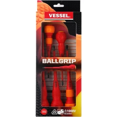 Image of VESSEL BALL Grip Insulated Screwdriver 5PC. Set No.2005PBU made in Japan by