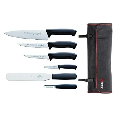 Image of Dick Pro Dynamic 6 Piece Knife Set with Wallet, German Steel, Chefs 8½ inch, Flexible 7 Palette 9 Boning 5 Paring 3 Peeler and Wallet GH738