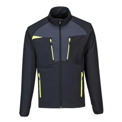 Image of Portwest DX480 Mens Full Zip Soft Shell Jacket Lightweight Mid Layer Work Black, Large