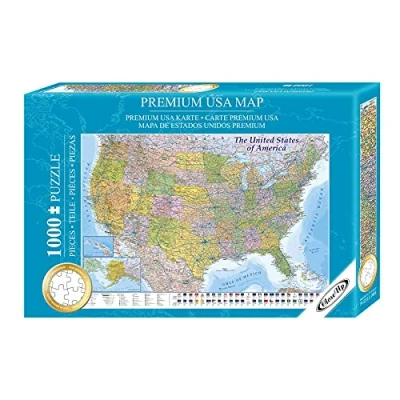 Image of Close Up USA Jigsaw Puzzle 1000 pieces The United States of America 68 x 48 cm Premium Map 2021 MAPS IN MINUTES