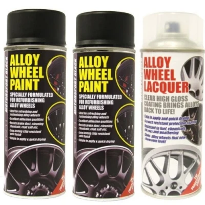 Image of E Tech 2 x Motorsport Black Alloy Wheel Paint and 1 Lacquer Kit Etech