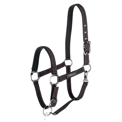 Image of Kerbl GoLeyGo 2.0 Halter for Horses Click Magnetic Closure incl Adapter Pin, Black/Fuchsia, Single Item