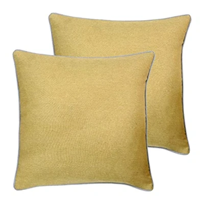 Image of Paoletti Bellucci Twin Pack Polyester Filled Cushions, Ochre/Light Grey, 55 x 55cm