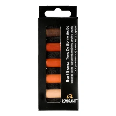 Image of Rembrandt Professional Soft Pastel Set Burnt Sienna 5 Half Pastels