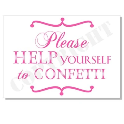 Image of Personalised Please Help Yourself to Confetti Sign Card A4